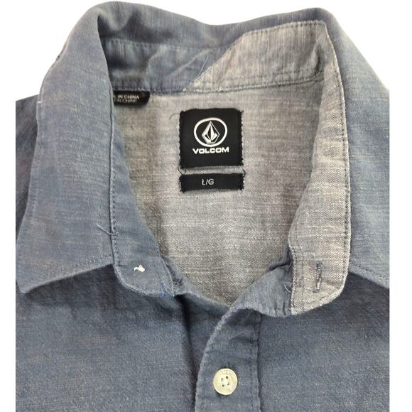 Volcom | Blue, Long Sleeve, Button Down Shirt | Size Large - Picture 3 of 4